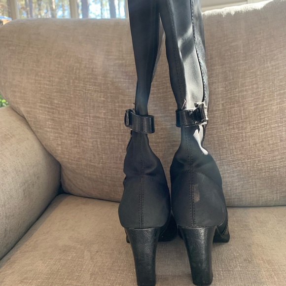 Black knee high heeled boots size 7 - Picture 3 of 5